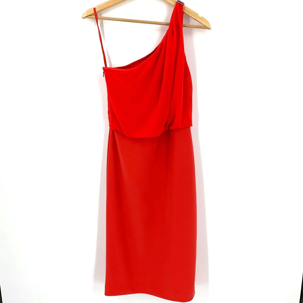 Lauren Ralph Lauren One Shoulder Brooch Dress